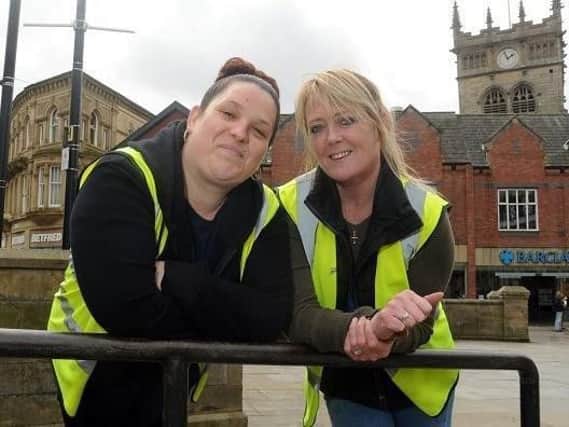 Dawn French (left) and Lana Nocker shortly after Helping The Homeless was founded
