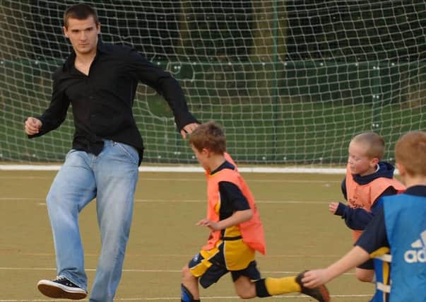 Lee McCulloch during a Latics coaching camp at St Edmund Arrowsmith in Ashton