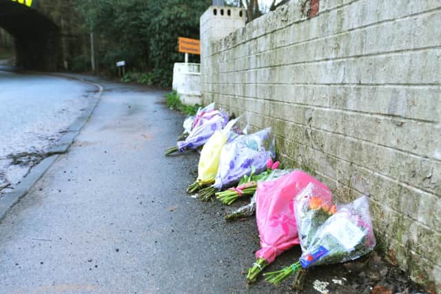 Flowers at the scene of the accident