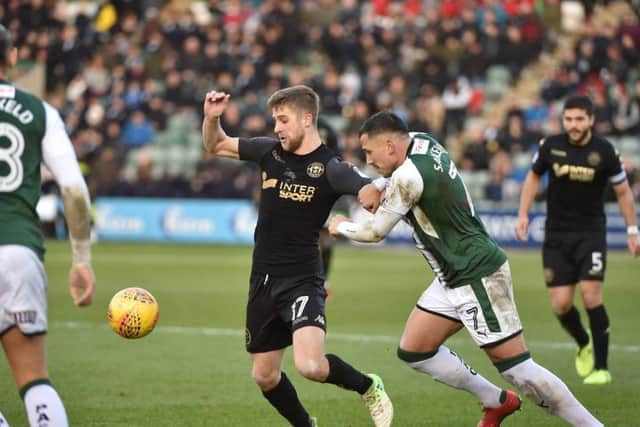 Michael Jacobs in action at Plymouth