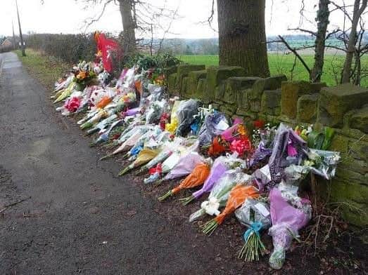 Flowers for Louis near to the scene of the tragedy