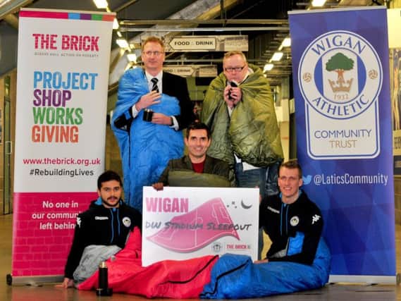Wigan Athletic and The Brick promoting the rough sleeping event