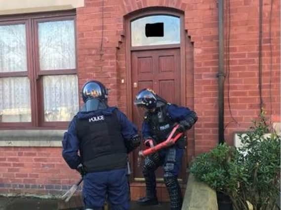 Police raid a suspected cannabis firm in Firs Lane, Leigh