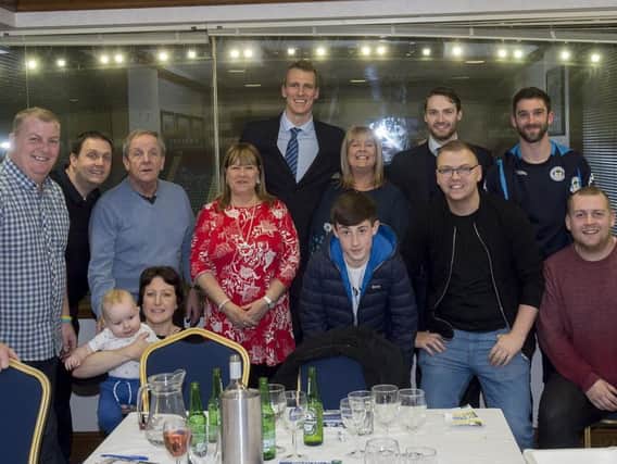 Sarah Whytes surprise birthday party at the DW, including (back row, left to right) Latics stars Dan Burn, Nick Powell and Will Grigg