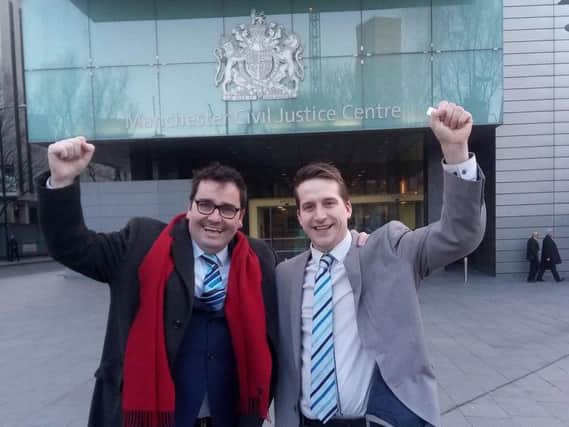 Gareth Fairhurst and Steve Jones outside court