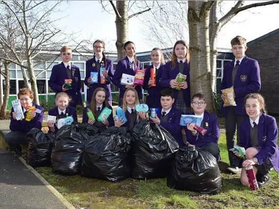 Pupils from Golborne High School donated gifts and essential items to The Brick