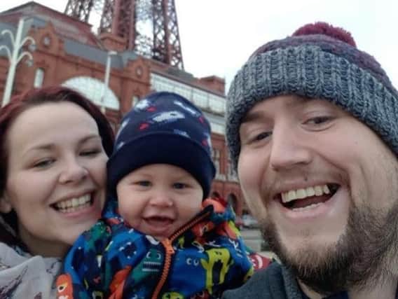 Dave Hughes with son George and partner Louise Sedgwick