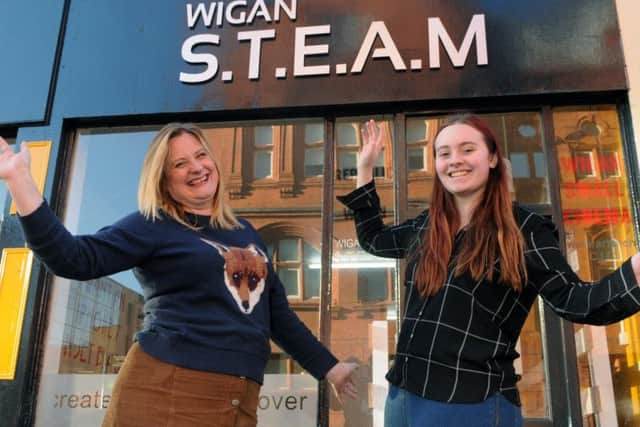 Lizzie Griffiths outside Wigan Steam with daughter Bethan