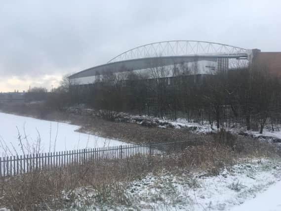 A picture from behind DW stadium taken earlier this week in freezing conditions.