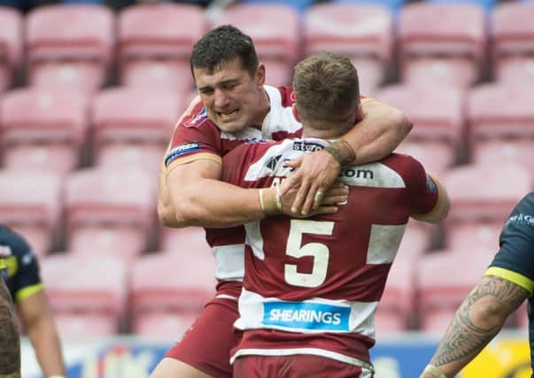 Ben Flower congratulates Joe Burgess