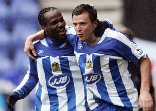 Pascal Chimbonda, left, with Lee McCulloch
