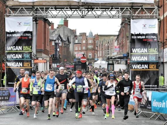 Runners at the start of the Wigan 5k, which went ahead on Sunday