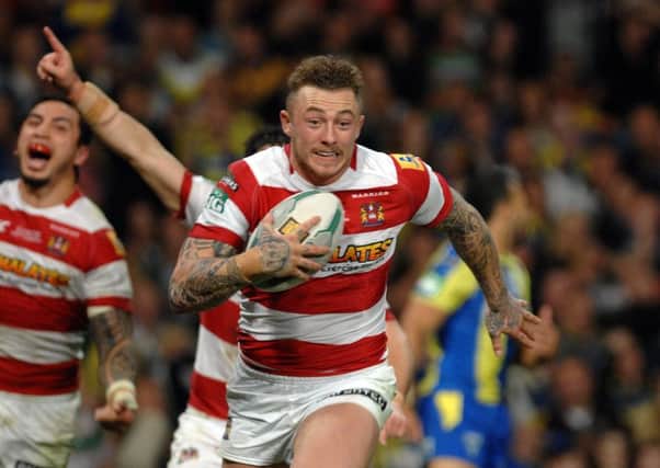 Josh Charnley in action for Wigan in 2013