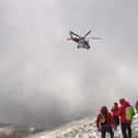 Members of the Keswick Mountain Rescue Team on Helvellyn last Saturday. Picture courtesy of KMT