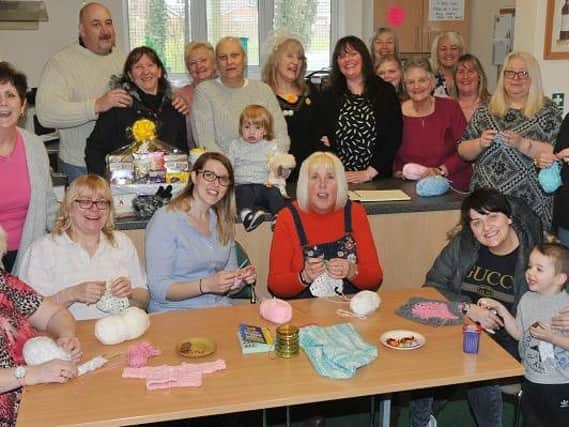 Members of the community at the new Knit and Natter group who meet every Friday at One House Community Centre, in Haigh Road, Aspull