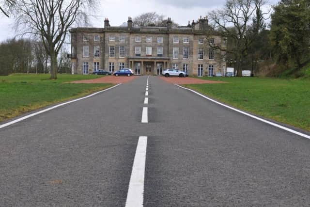 Haigh Hall and the new road markings