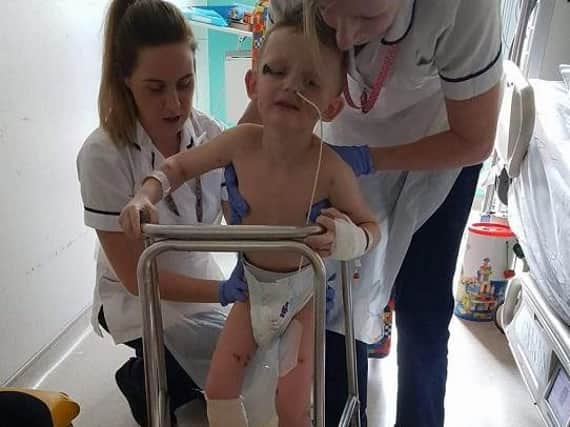 Brave Archie in hospital