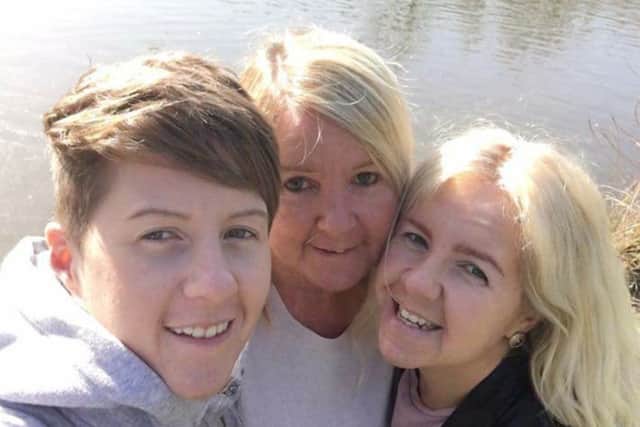 Cassie Hayes with her mum Tracy Hayes (centre) and sister Nadine Hayes (right). Andrew Burke, 30, has pleaded guilty at Liverpool Crown Court to the murder of Ms Hayes, 28, at her workplace