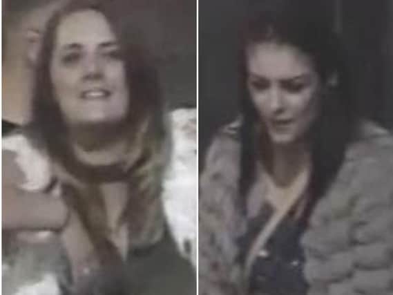 Lindsay Carr and Katy Pollitt captured on CCTV on the night of the attack