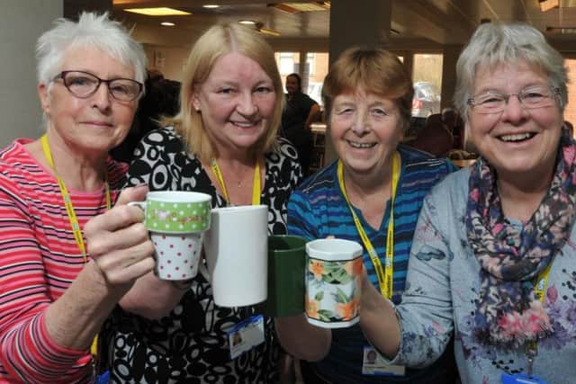 The Wrightington Hospital tea bar used solid china mugs to serve up hot drinks