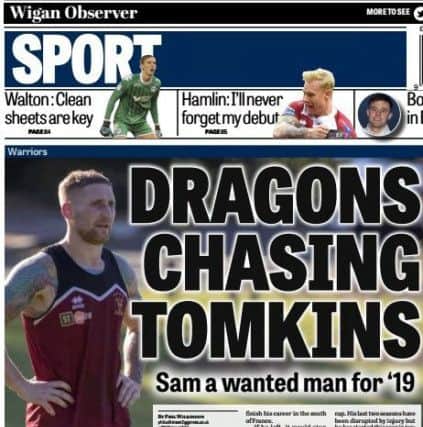The Wigan Observer back page on April 3
