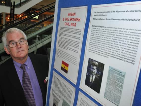 John Sanson, general manager at the Grand Arcade, with the Spanish Civil War exhibition