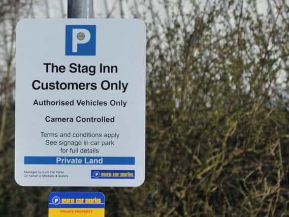 The sign on the car park of The Stag Inn in Orrell