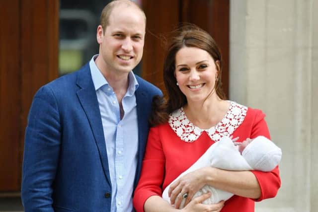 The Duke and Duchess of Cambridge and their newborn son