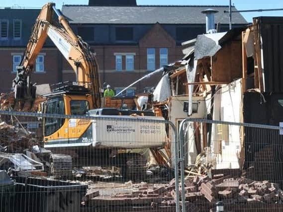 The labs being demolished at Wigan Infirmary