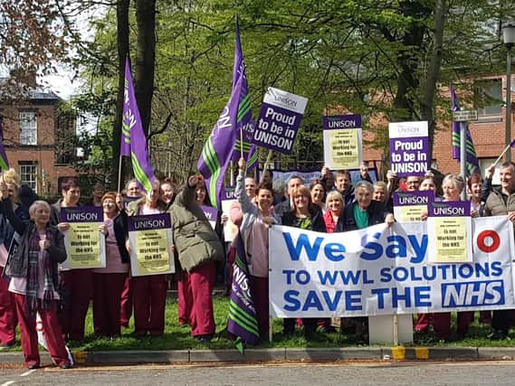 A demonstration by Unison members