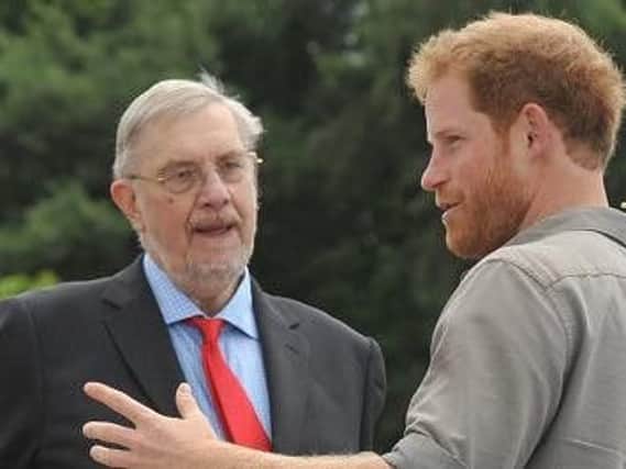 Lord Peter Smith and Prince Harry when His Royal Highness visited Wigan
