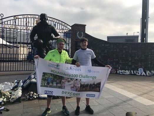 Vinny with fund-raising marathon runner Gavin Griffiths