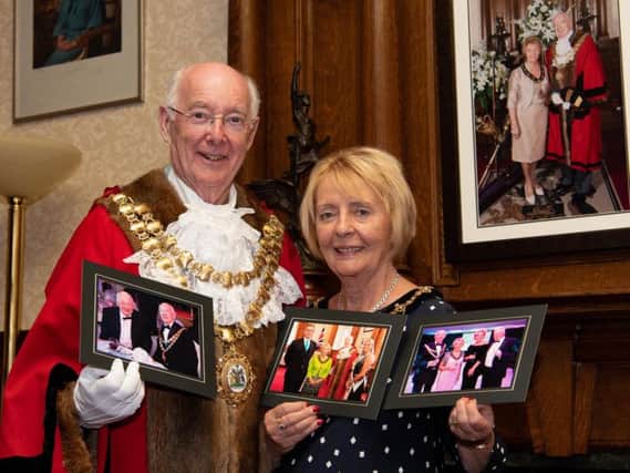 The outgoing Mayor and Mayoress of Wigan, Coun Bill Clarke and his wife Joan