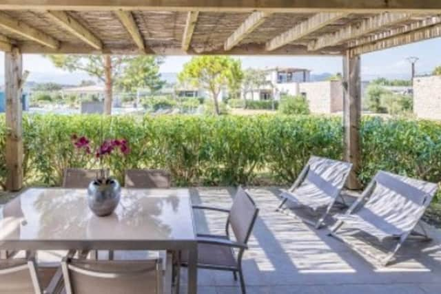 Eat outside on a private terrace at Les Villas de Porto-Vecchio