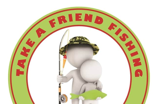 The Take A Friend Fishing logo